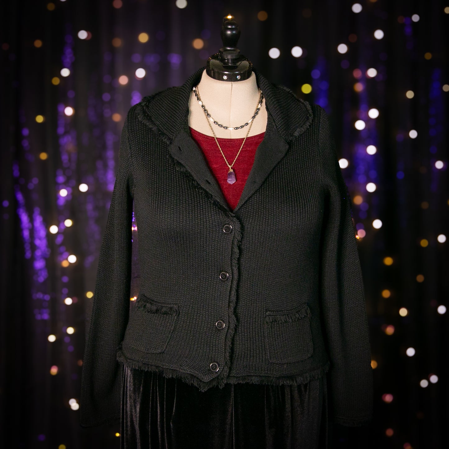 forest fray cardigan sweater