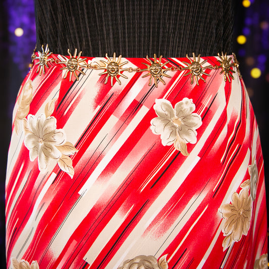 beige blooms skirt