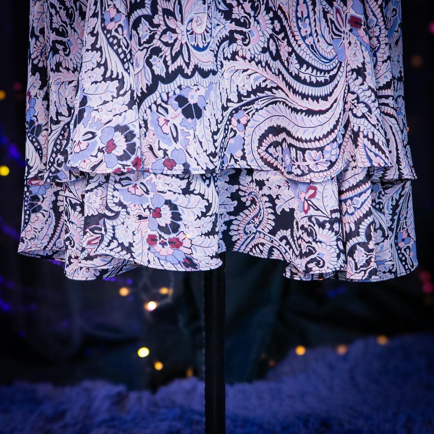 navy paisley skirt