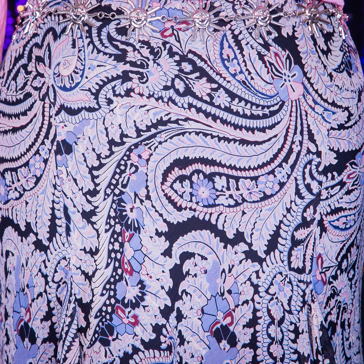 navy paisley skirt
