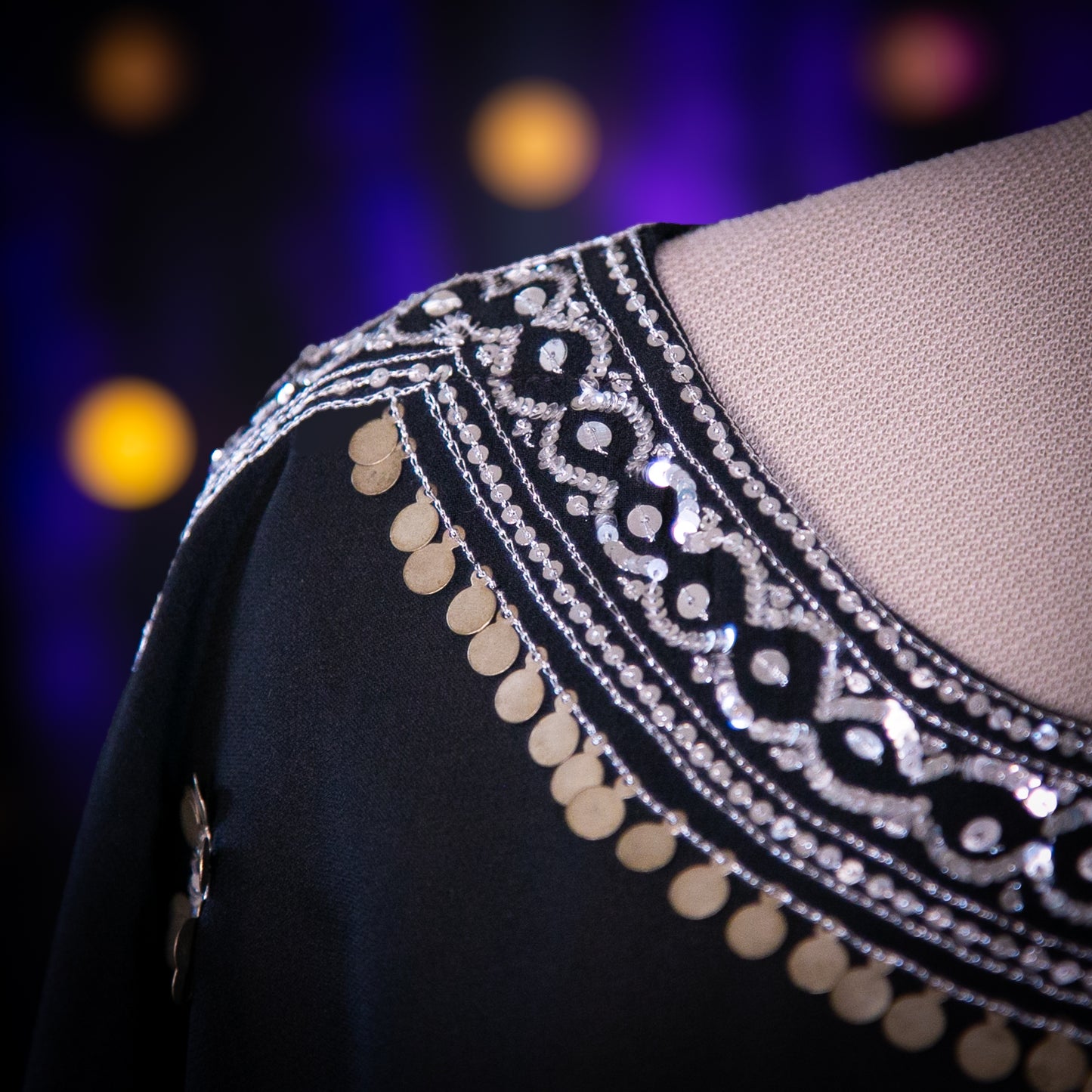 silver locket kaftan dress