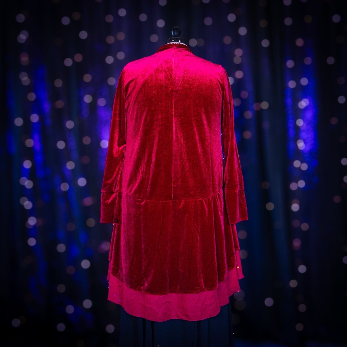 red velvet duster jacket