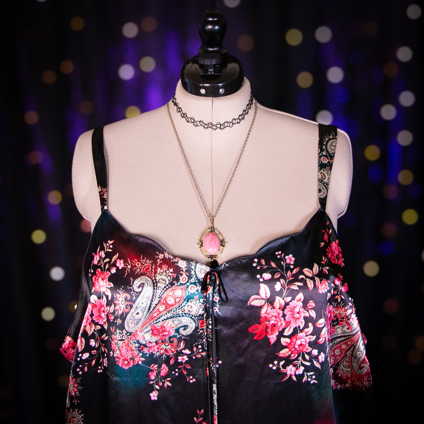 midnight paisley dress