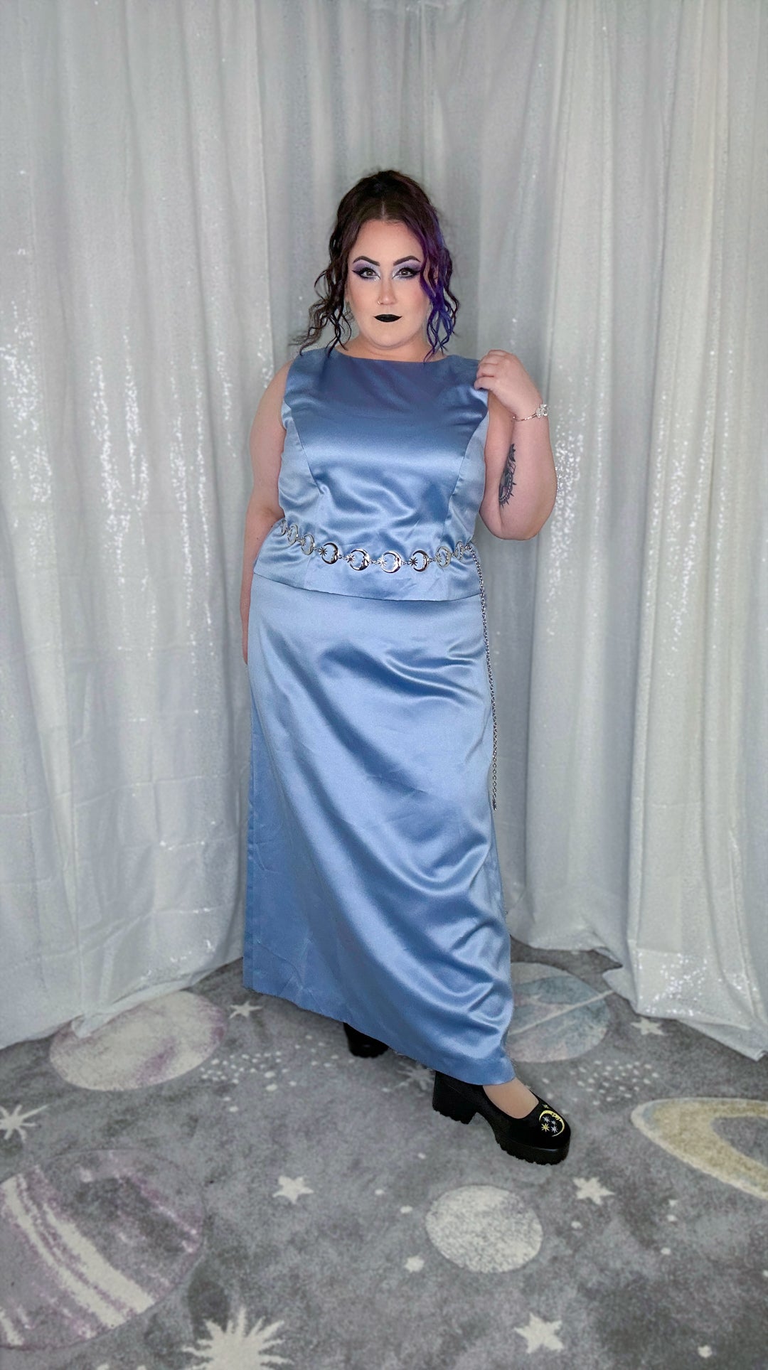 nebula top and skirt gown set
