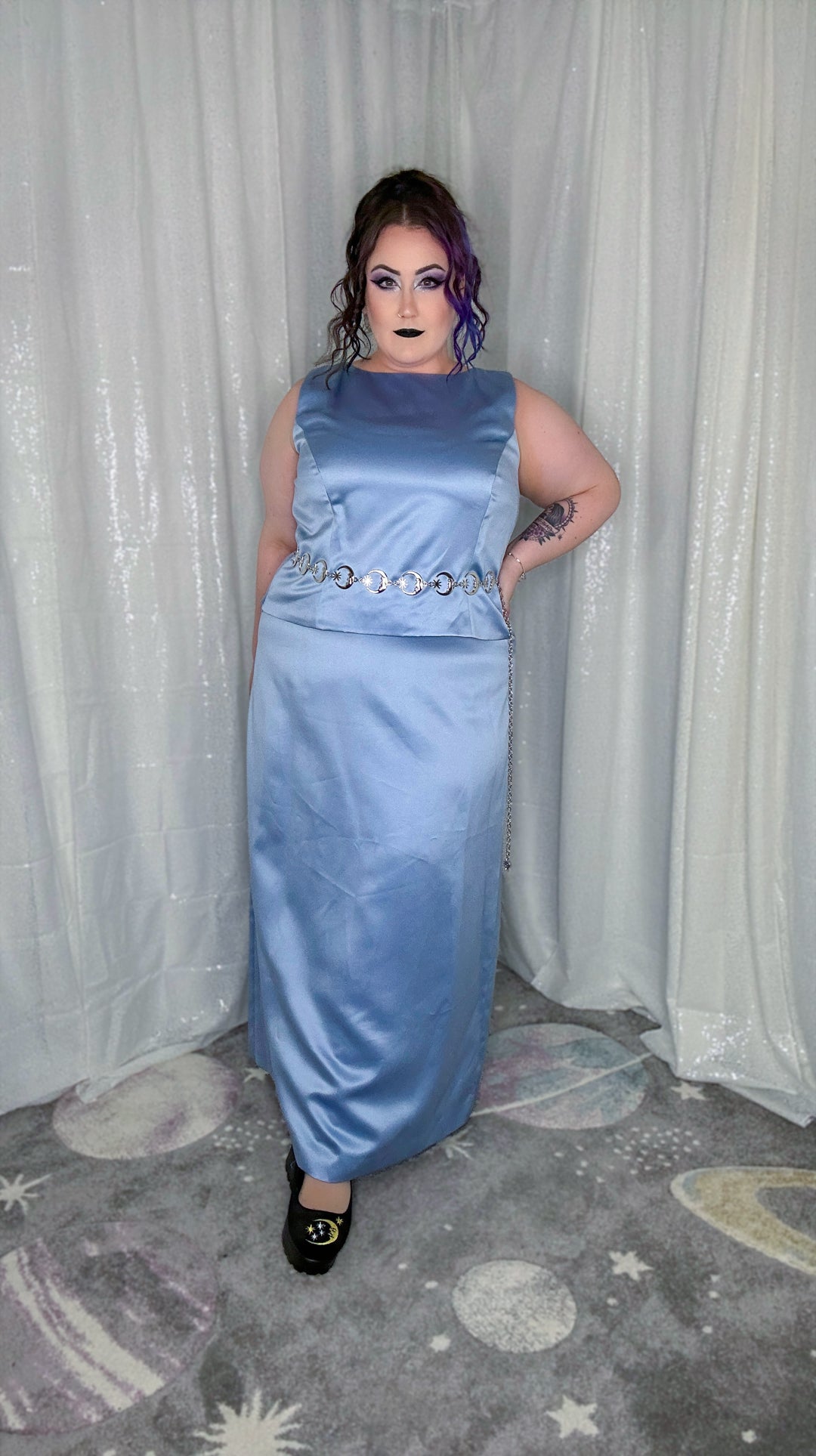 nebula top and skirt gown set