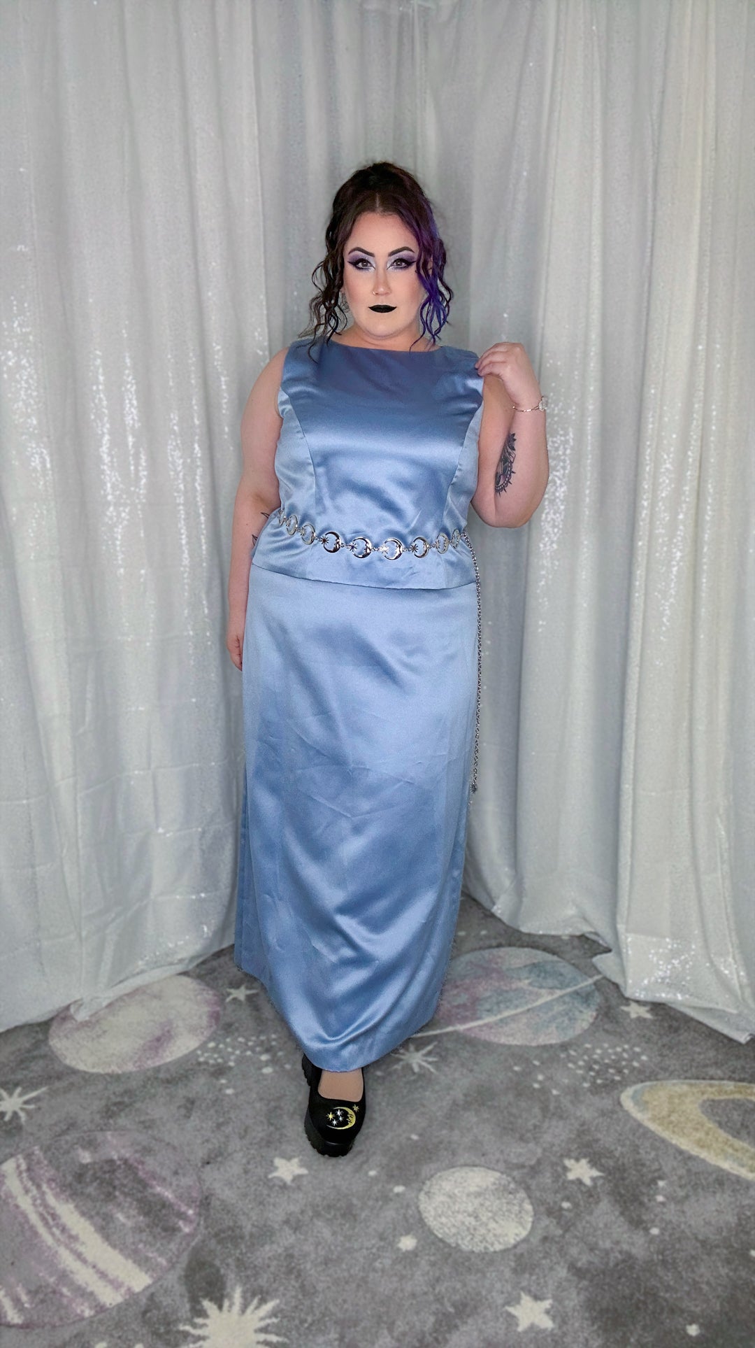 nebula top and skirt gown set