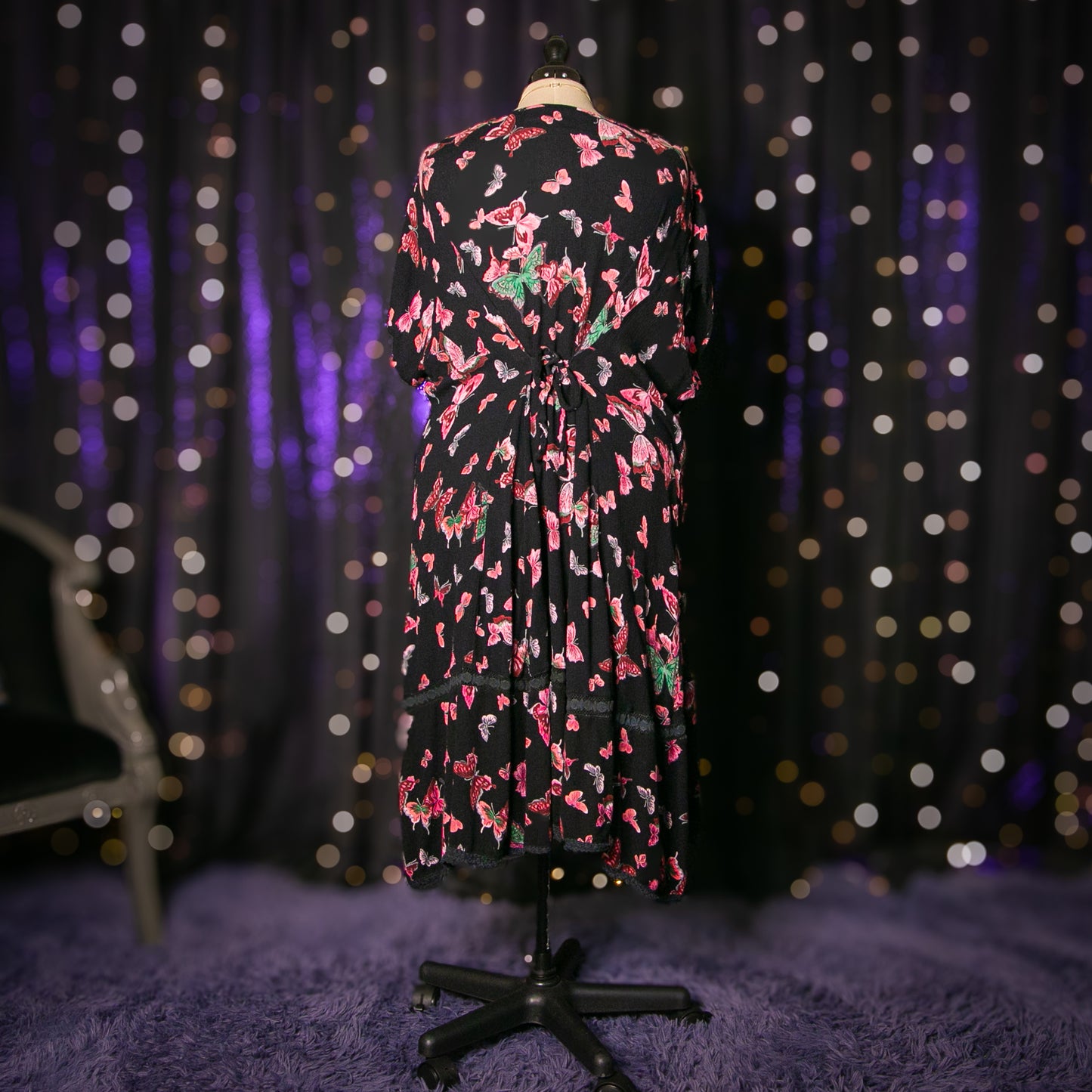 pink papillon dress