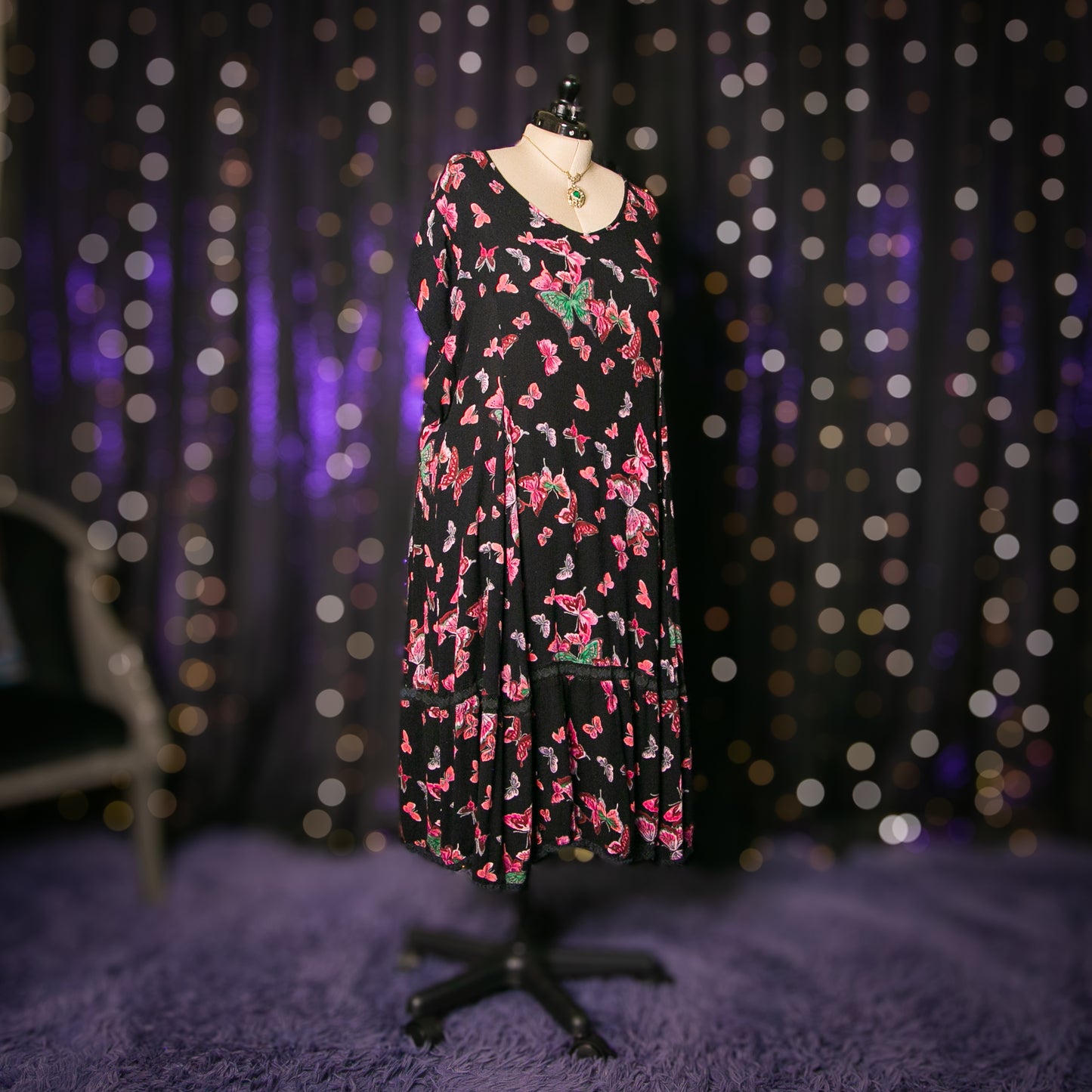 pink papillon dress