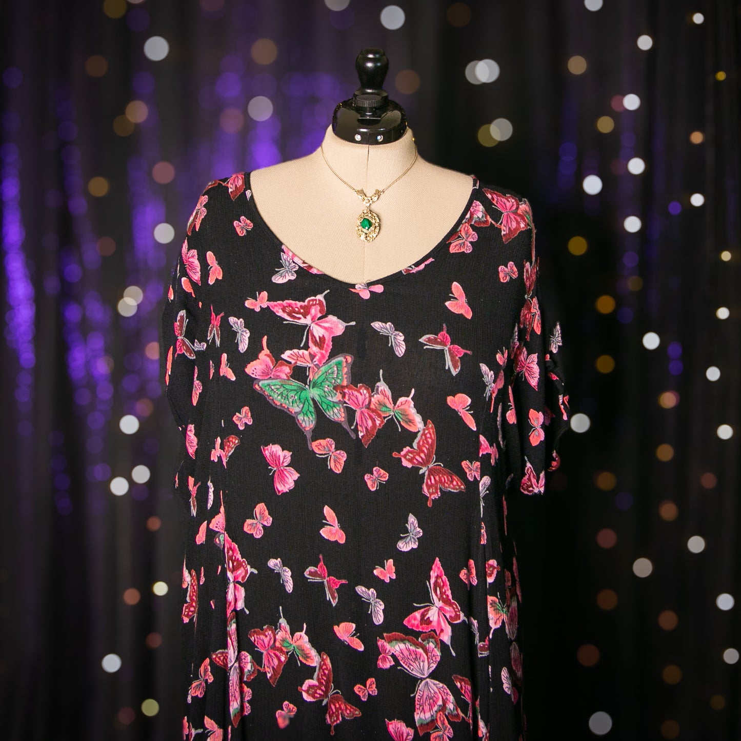 pink papillon dress