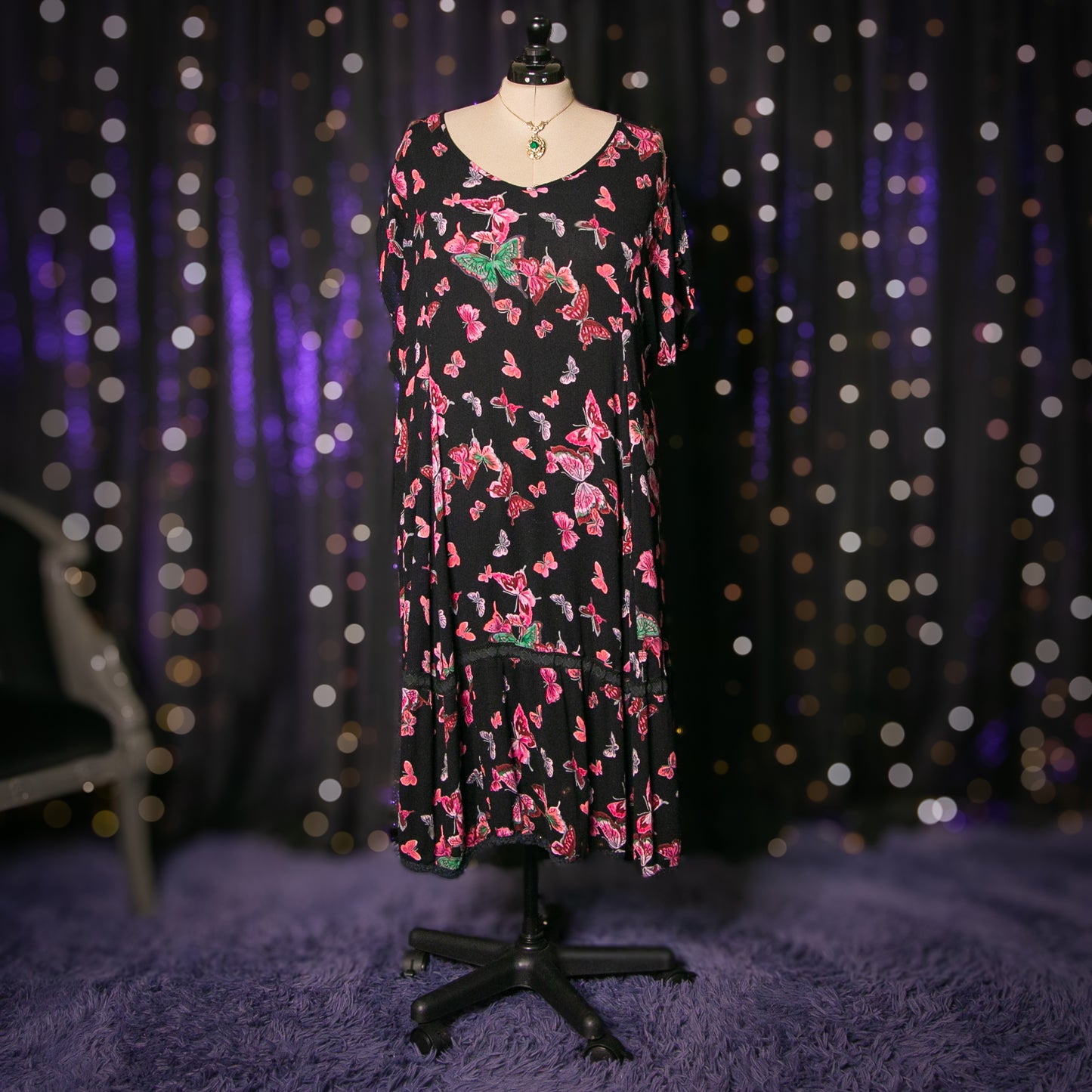 pink papillon dress