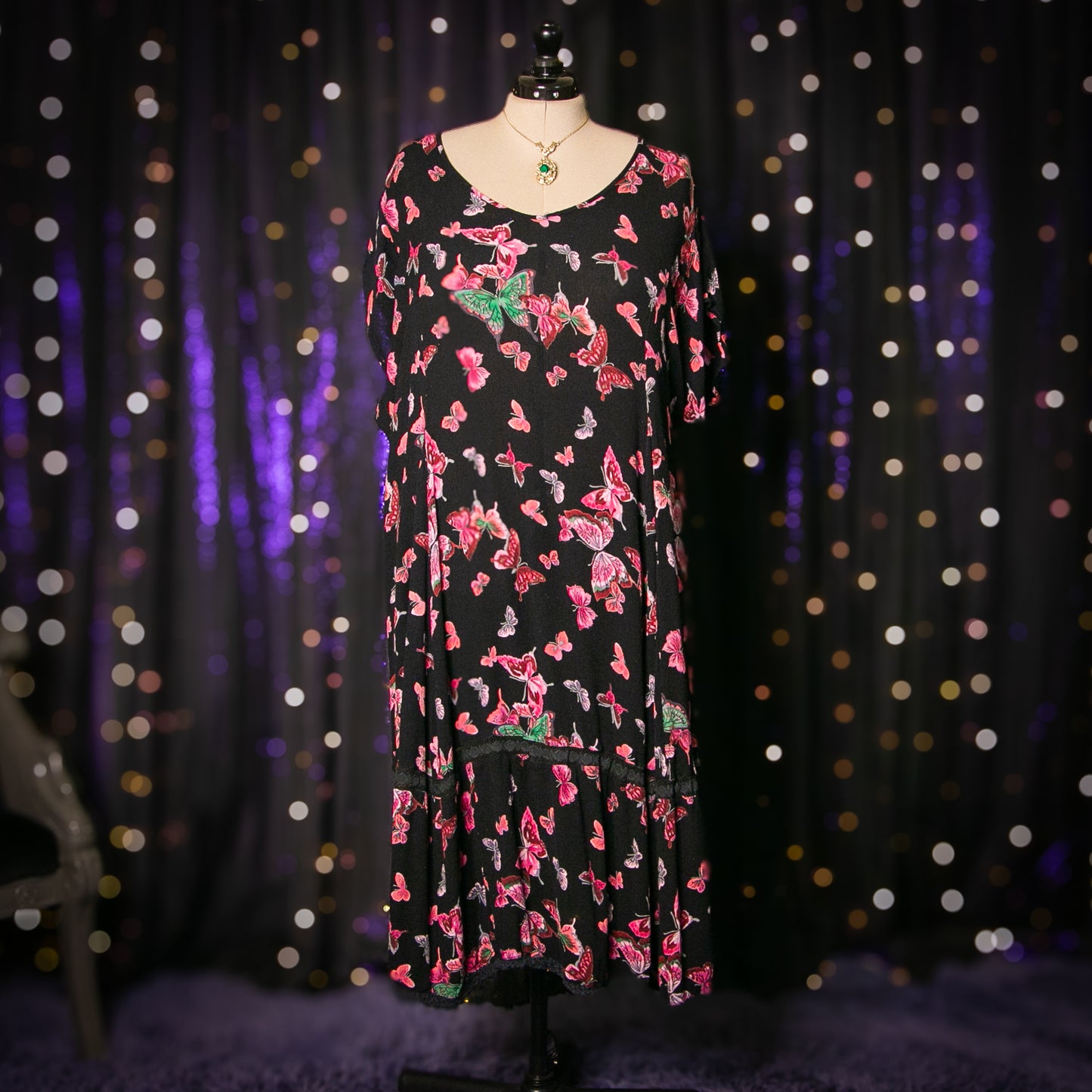 pink papillon dress