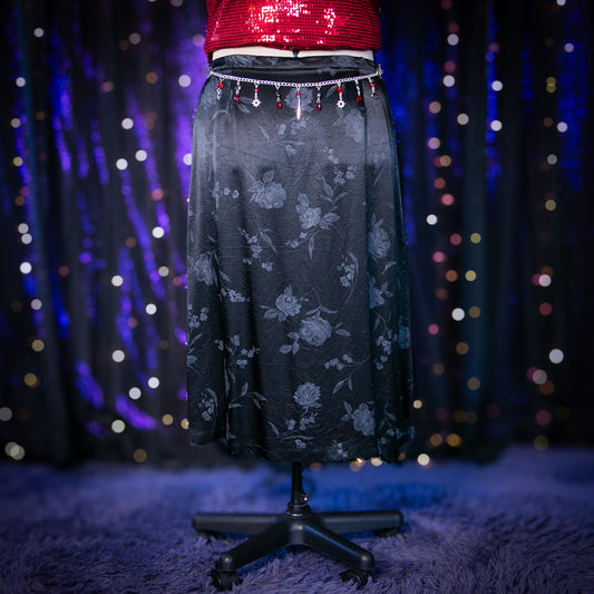satin blooms skirt