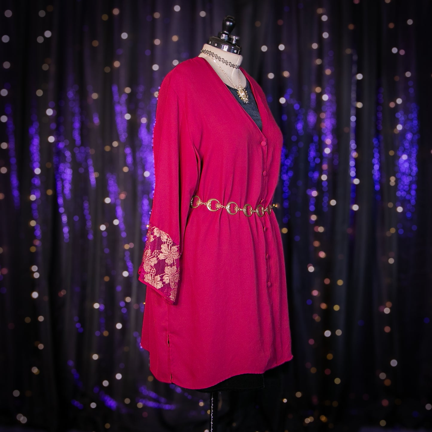 ruby and gold dress