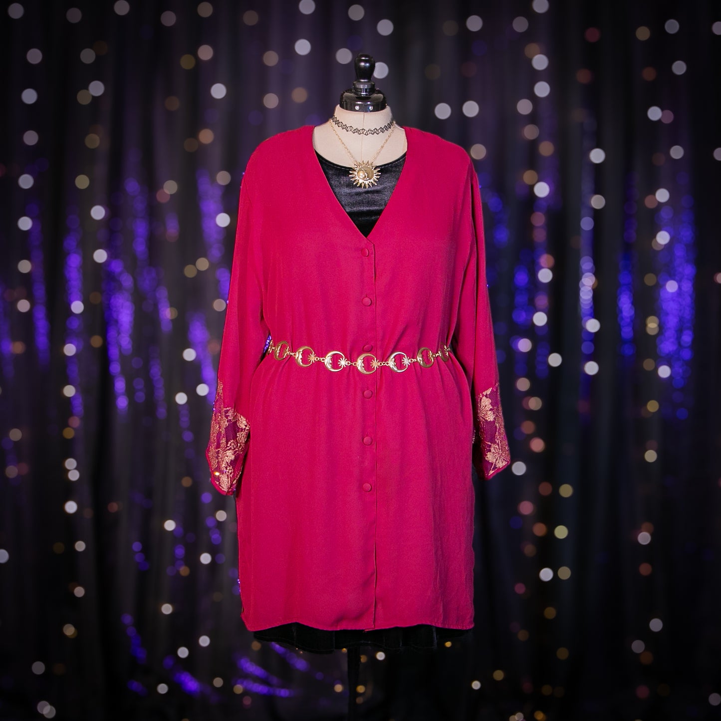 ruby and gold dress