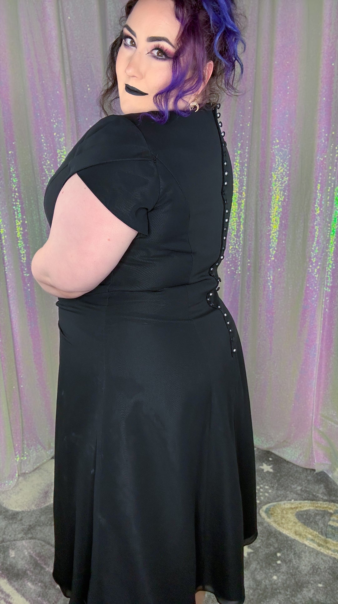 black veil dress