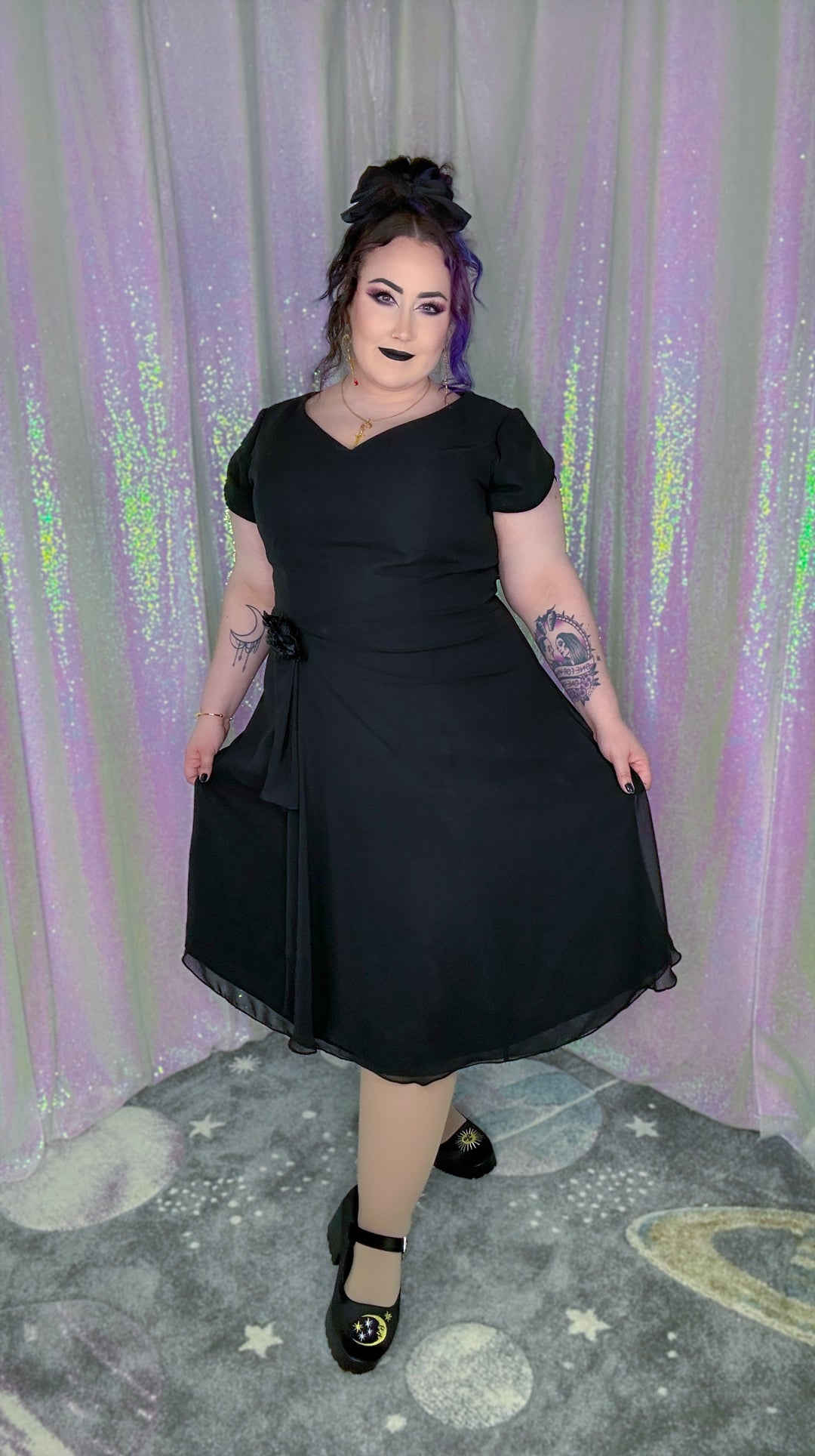 black veil dress
