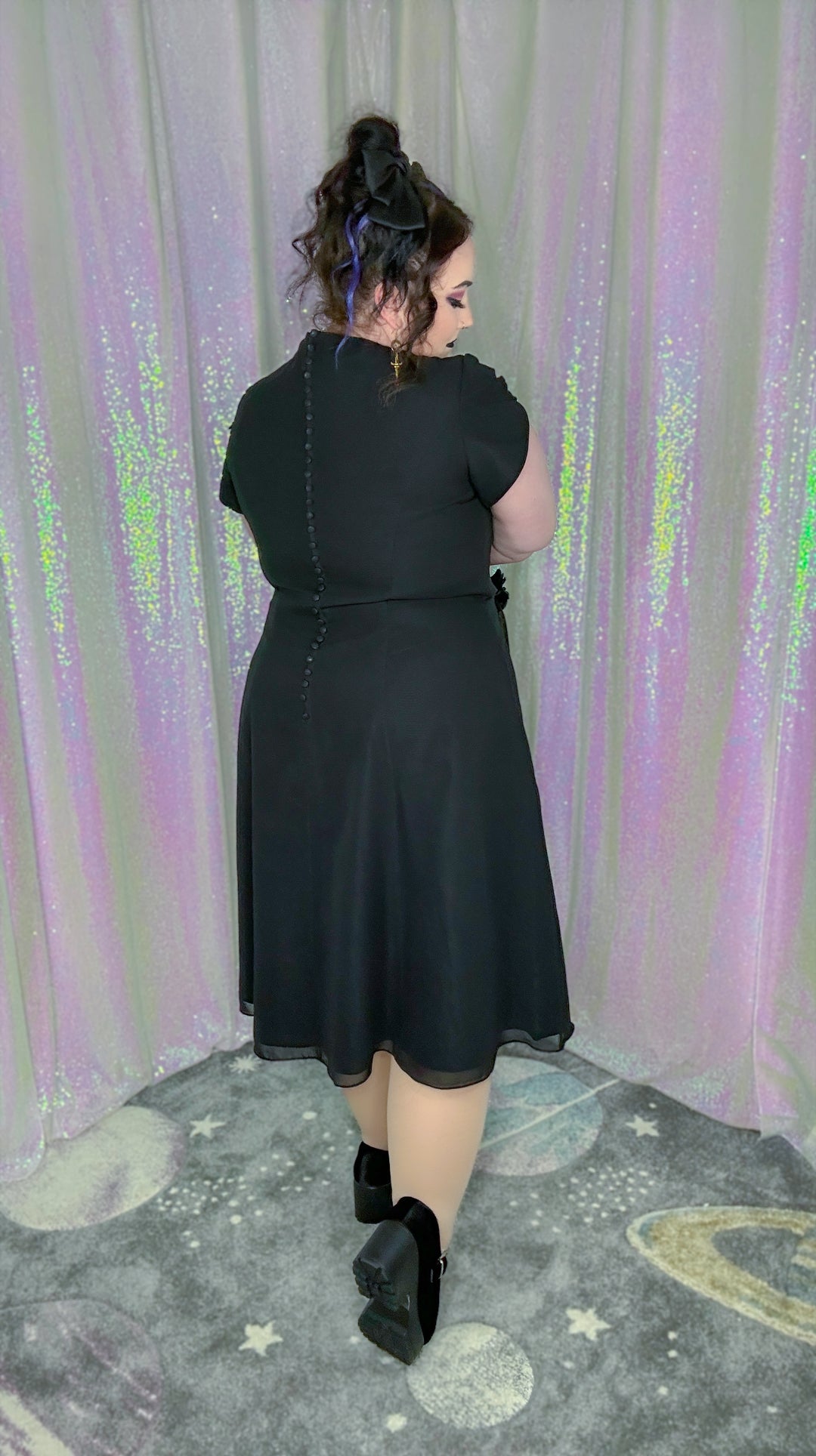 black veil dress
