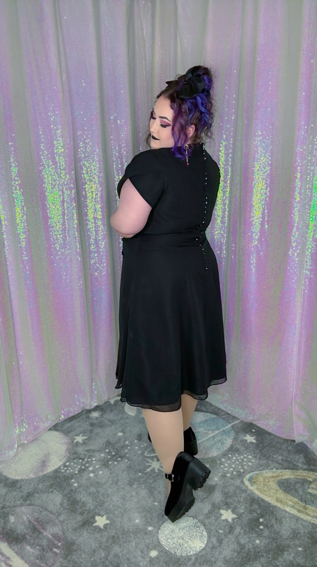 black veil dress