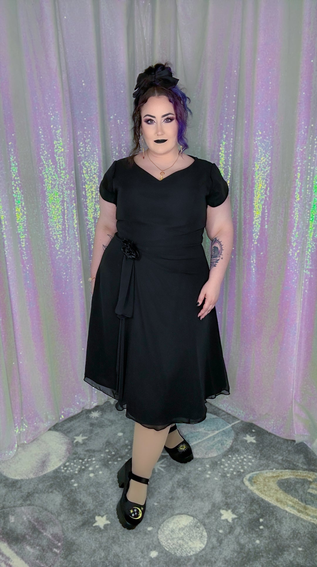 black veil dress