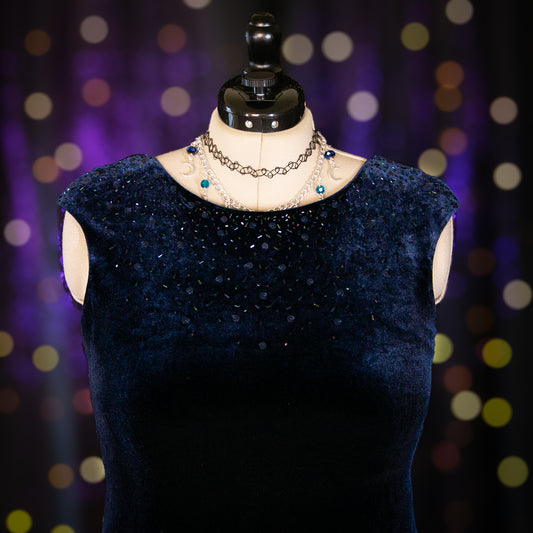 deep blue topaz dress