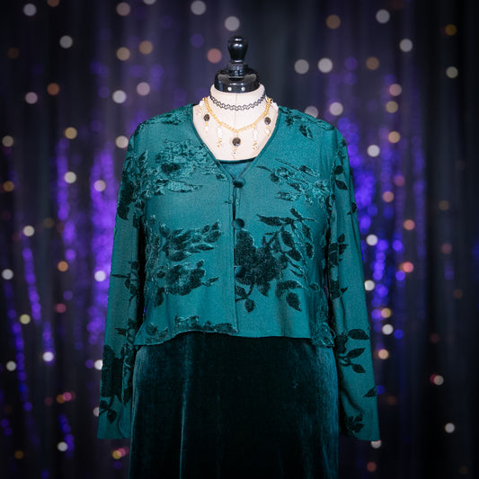 green witch cardigan + dress set