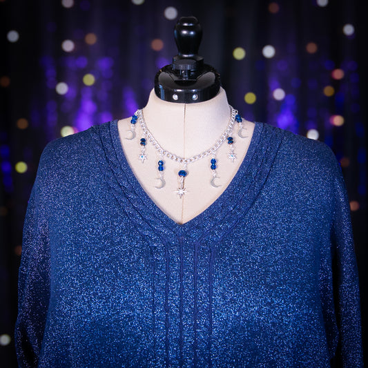 snowy sapphire sweater