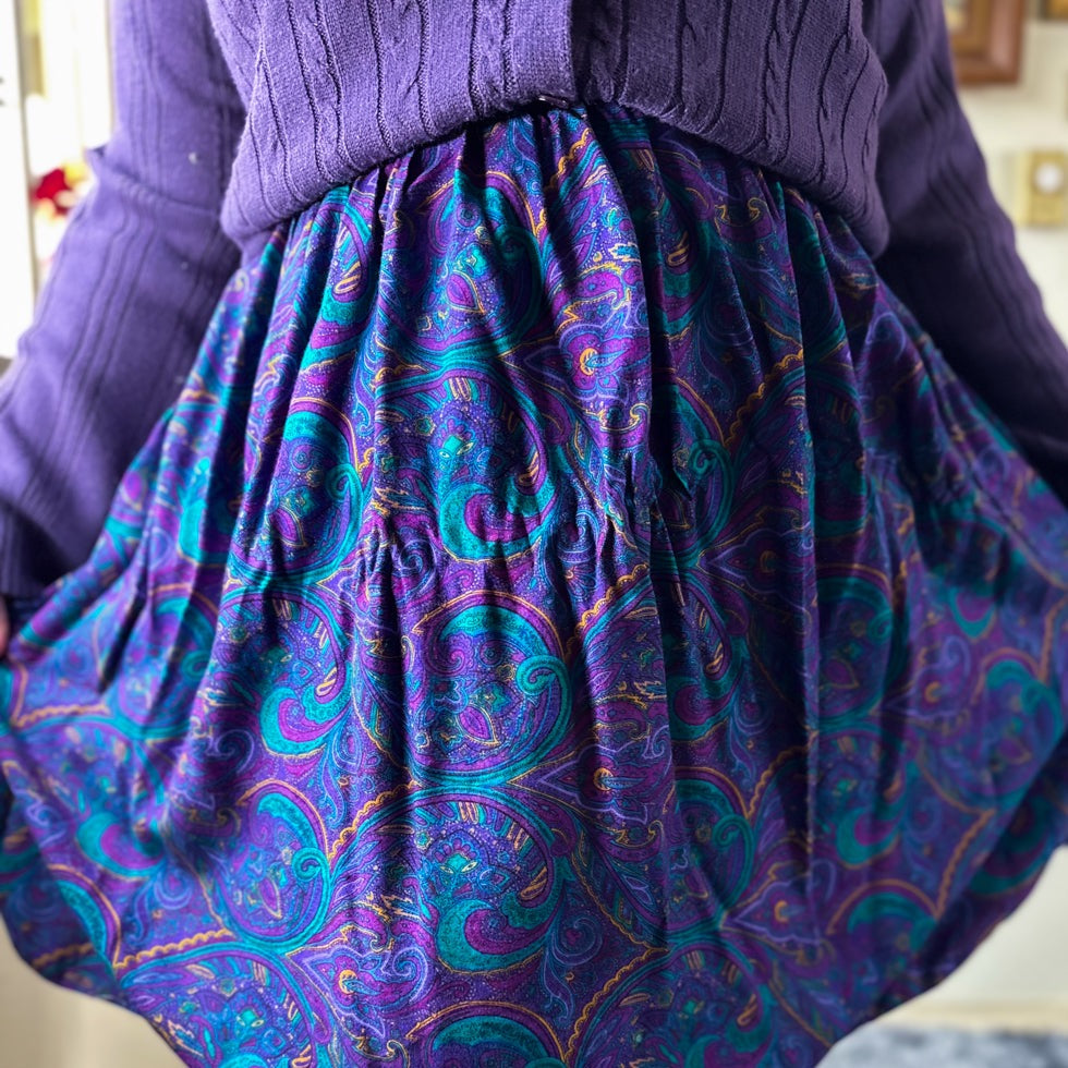 purple paisleys skirt
