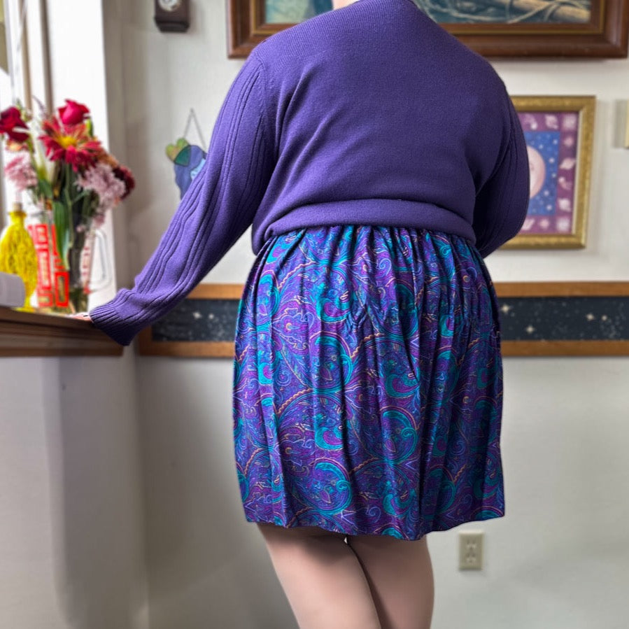 purple paisleys skirt
