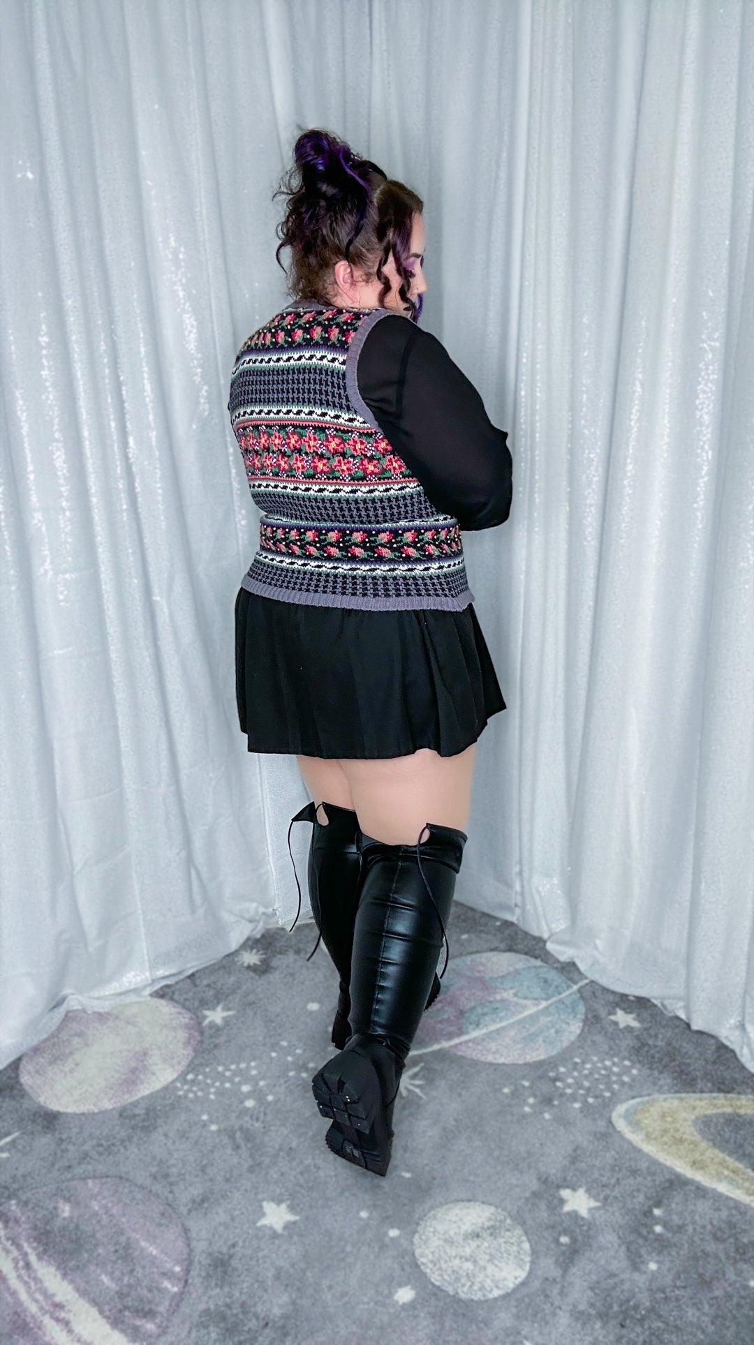flower box sweater vest