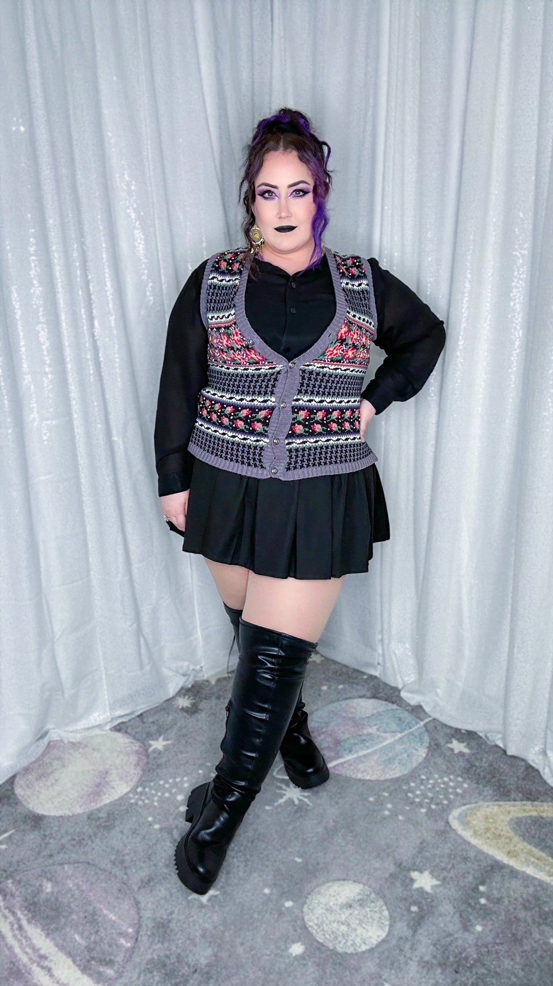 flower box sweater vest