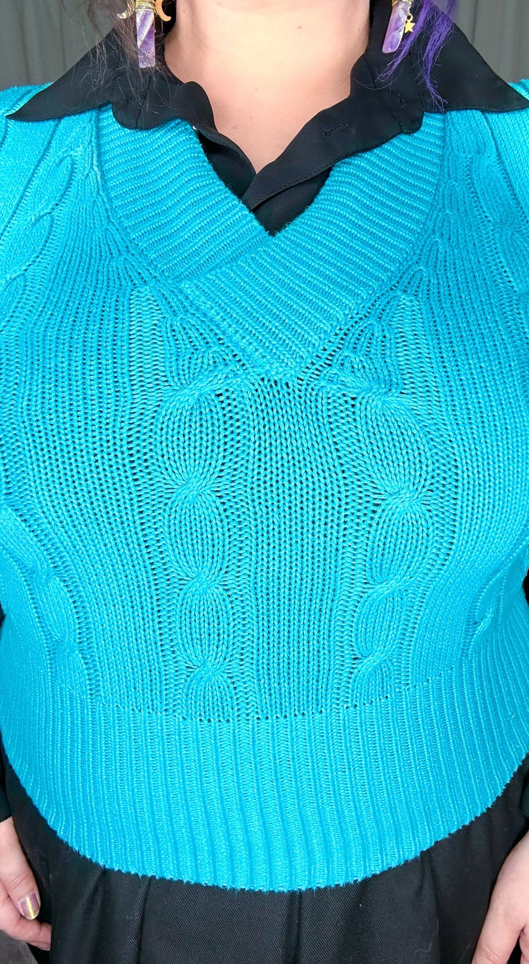 robin's egg sweater vest