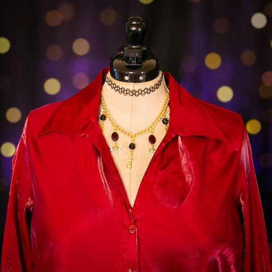 scarlet garnet top