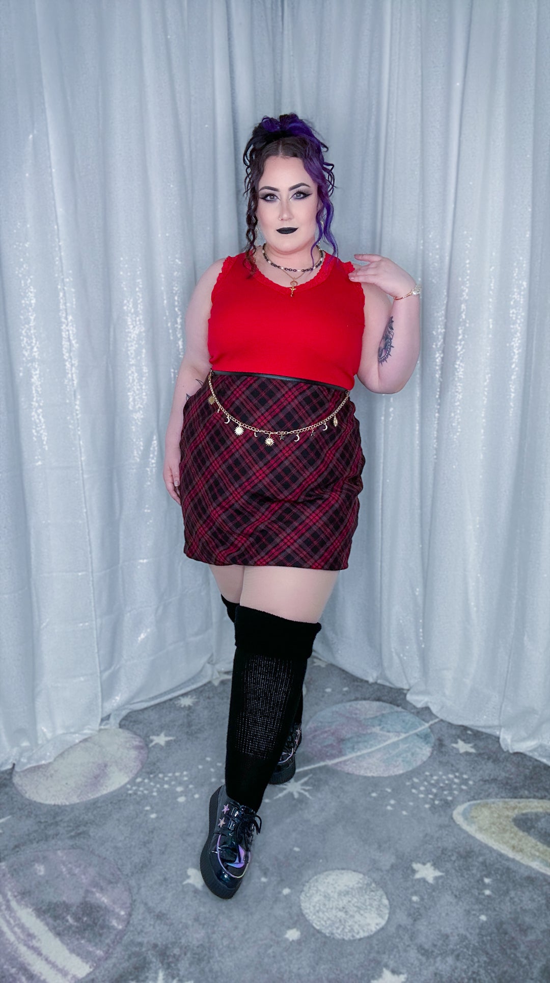 plaid moon skirt