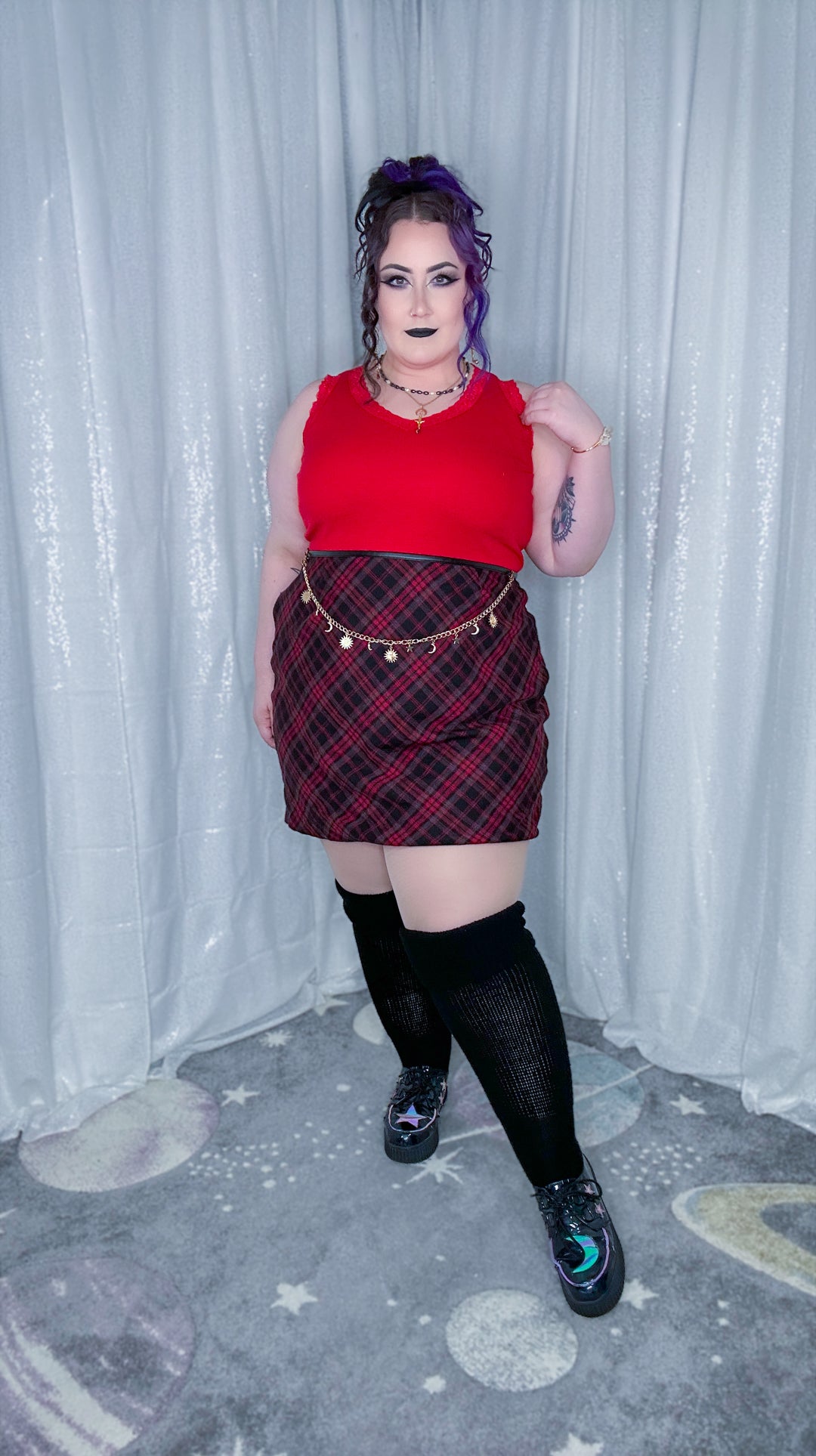 plaid moon skirt