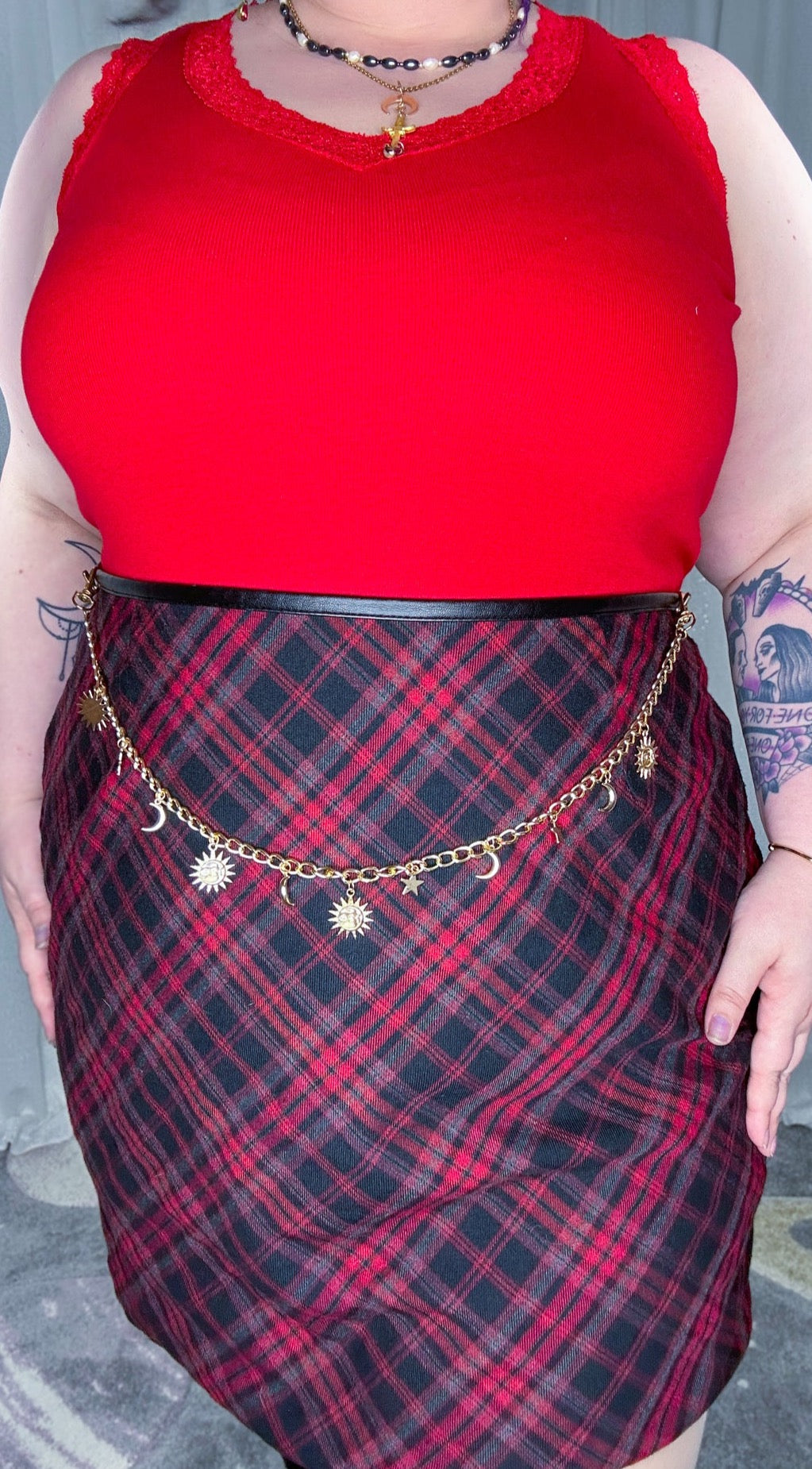 plaid moon skirt