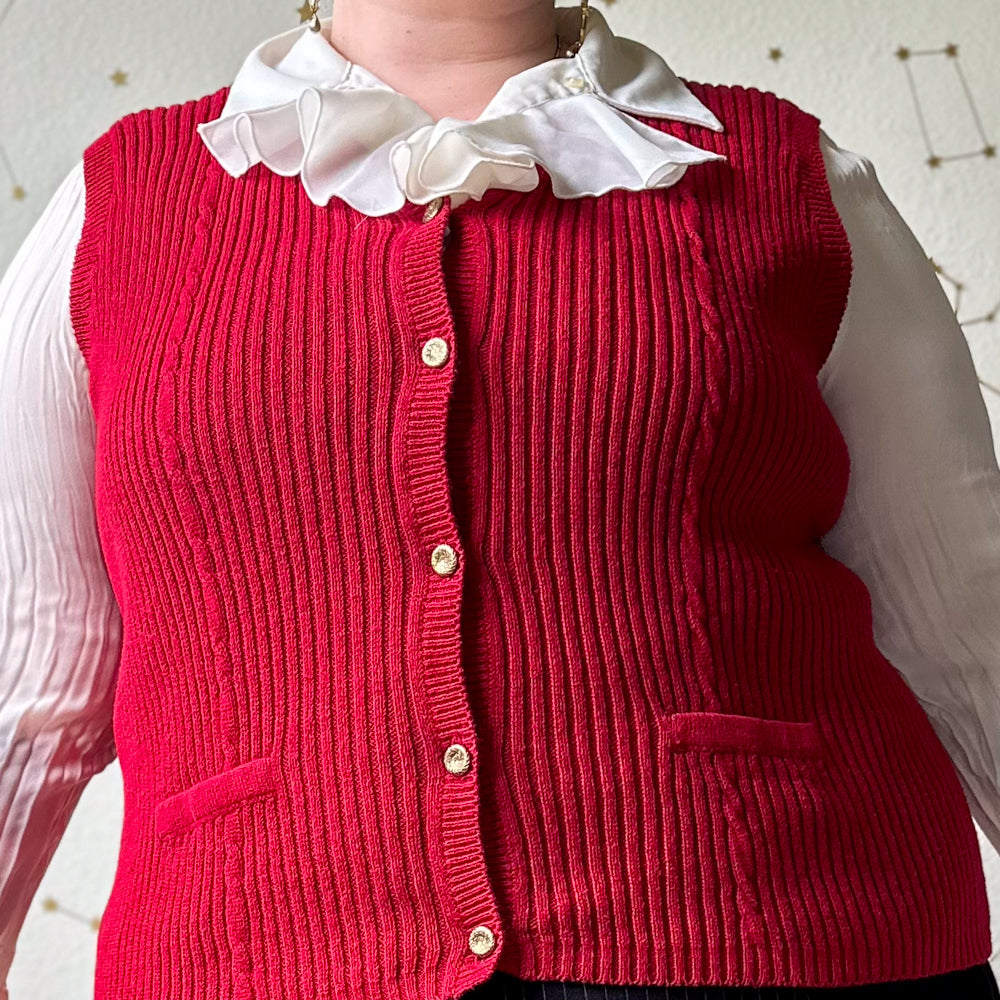 red roses sweater vest