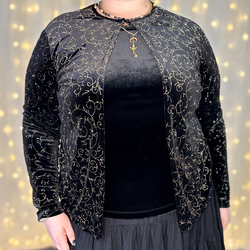 golden garland cardigan top