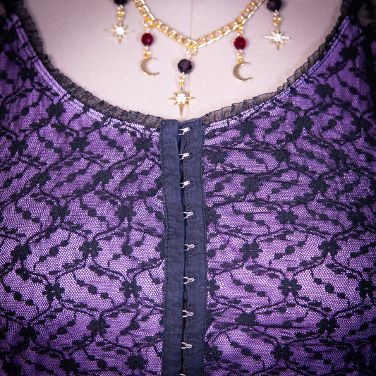 lavender and lace top