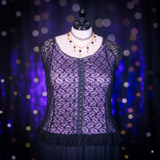 lavender and lace top