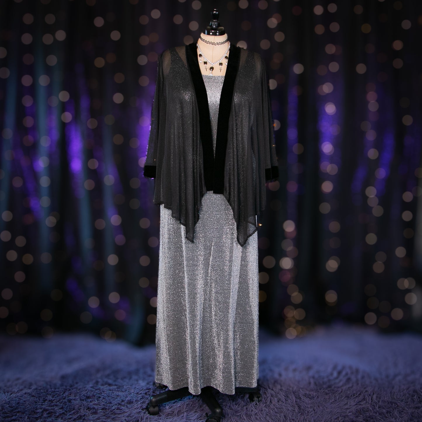 black veil cardigan duster
