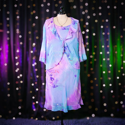 the hydrangea cardigan + dress set