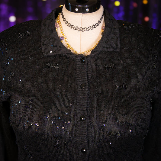 goth coquette cardigan sweater