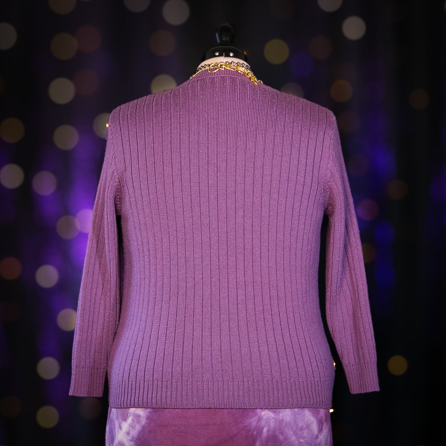 lilac hearts cardigan sweater