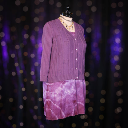 lilac hearts cardigan sweater