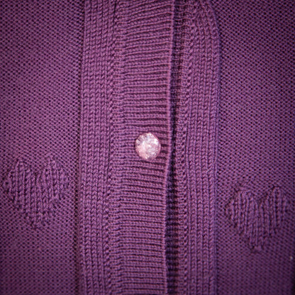 lilac hearts cardigan sweater