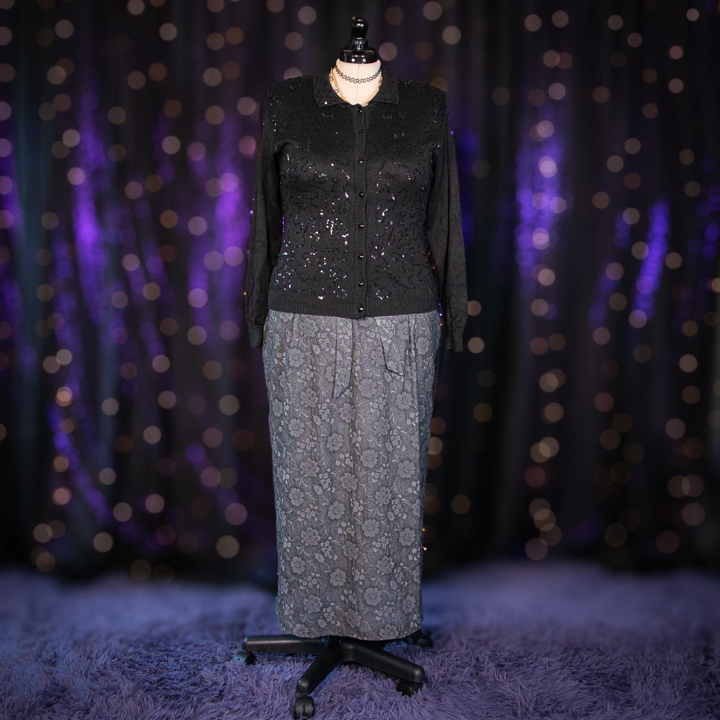 goth coquette cardigan sweater