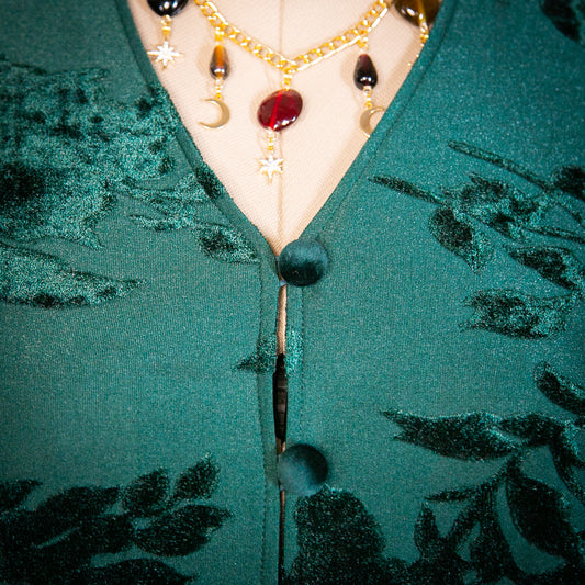 green witch cardigan top