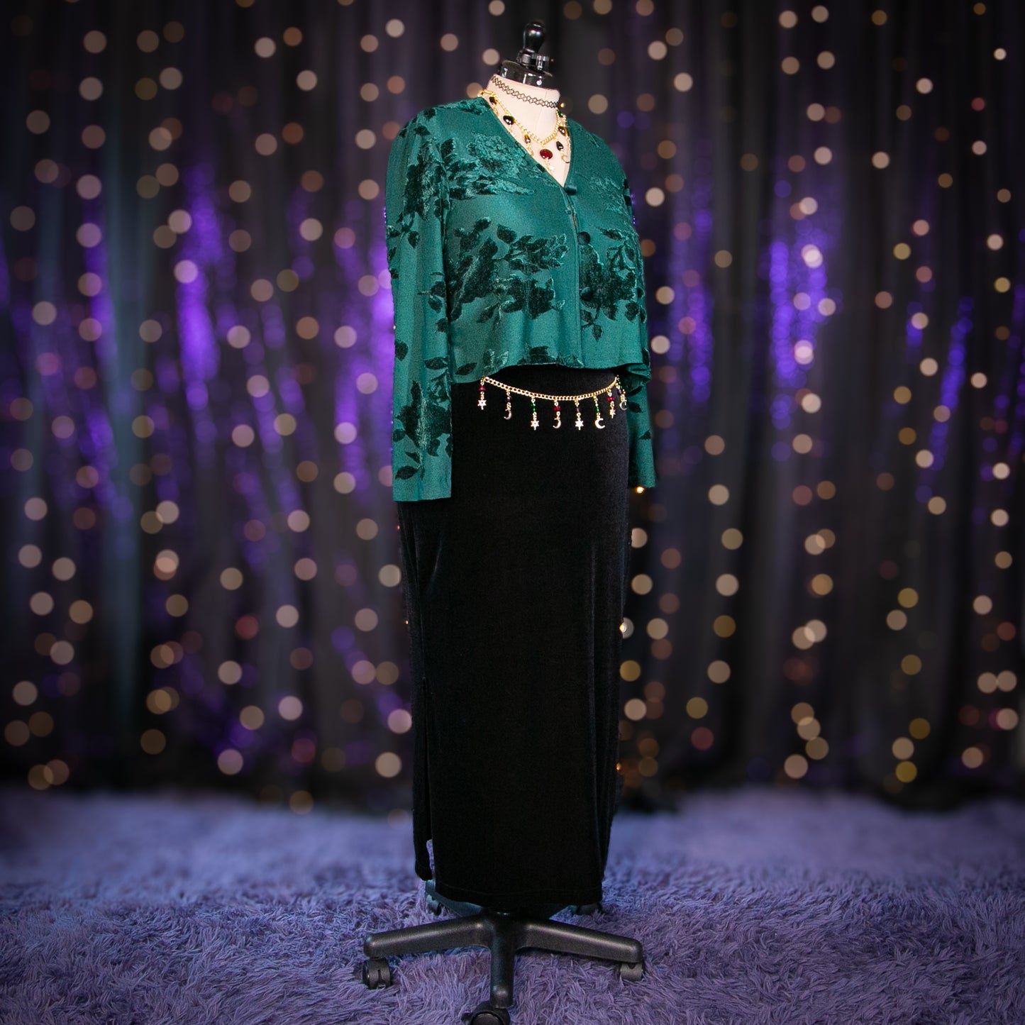 midnight velvet skirt