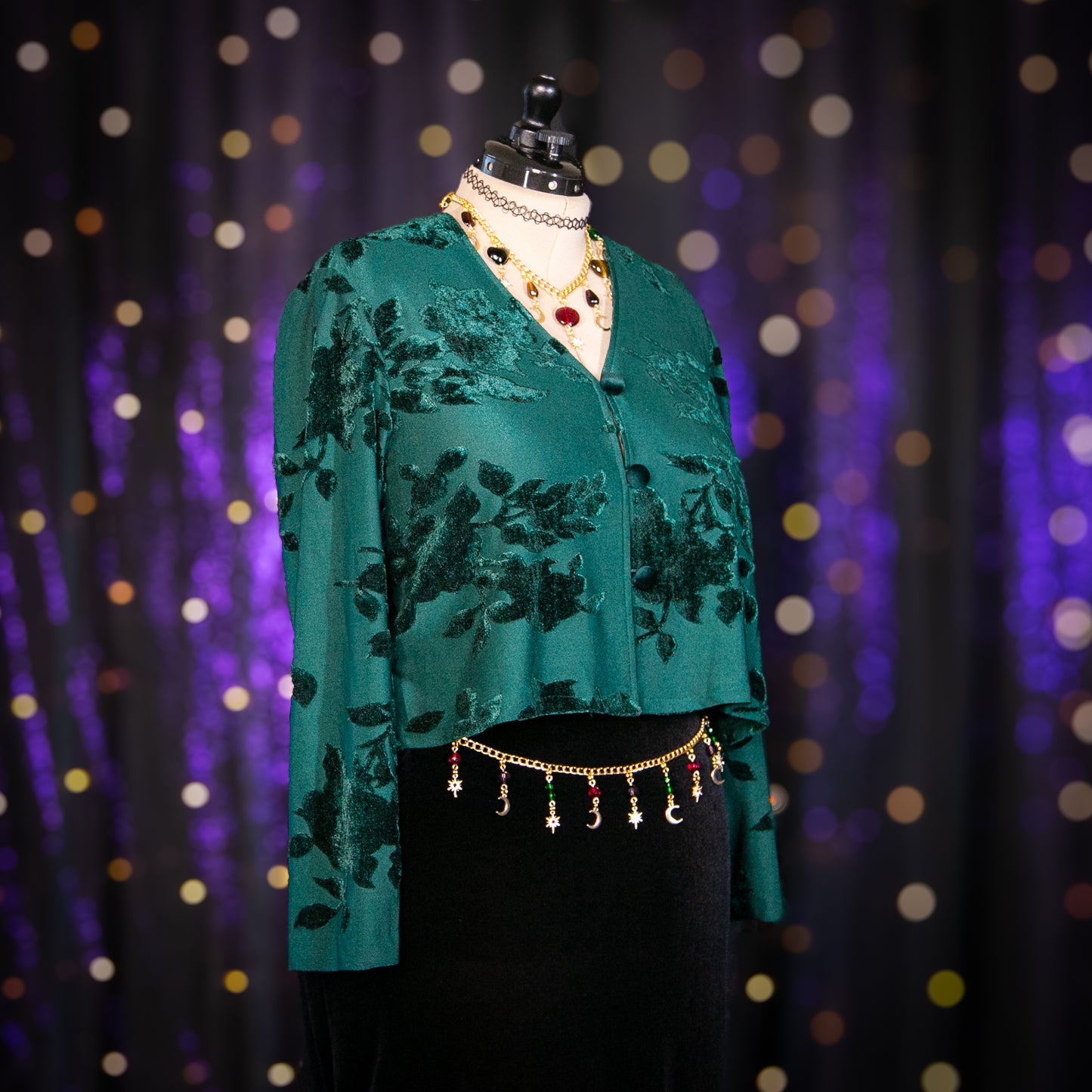 green witch cardigan top