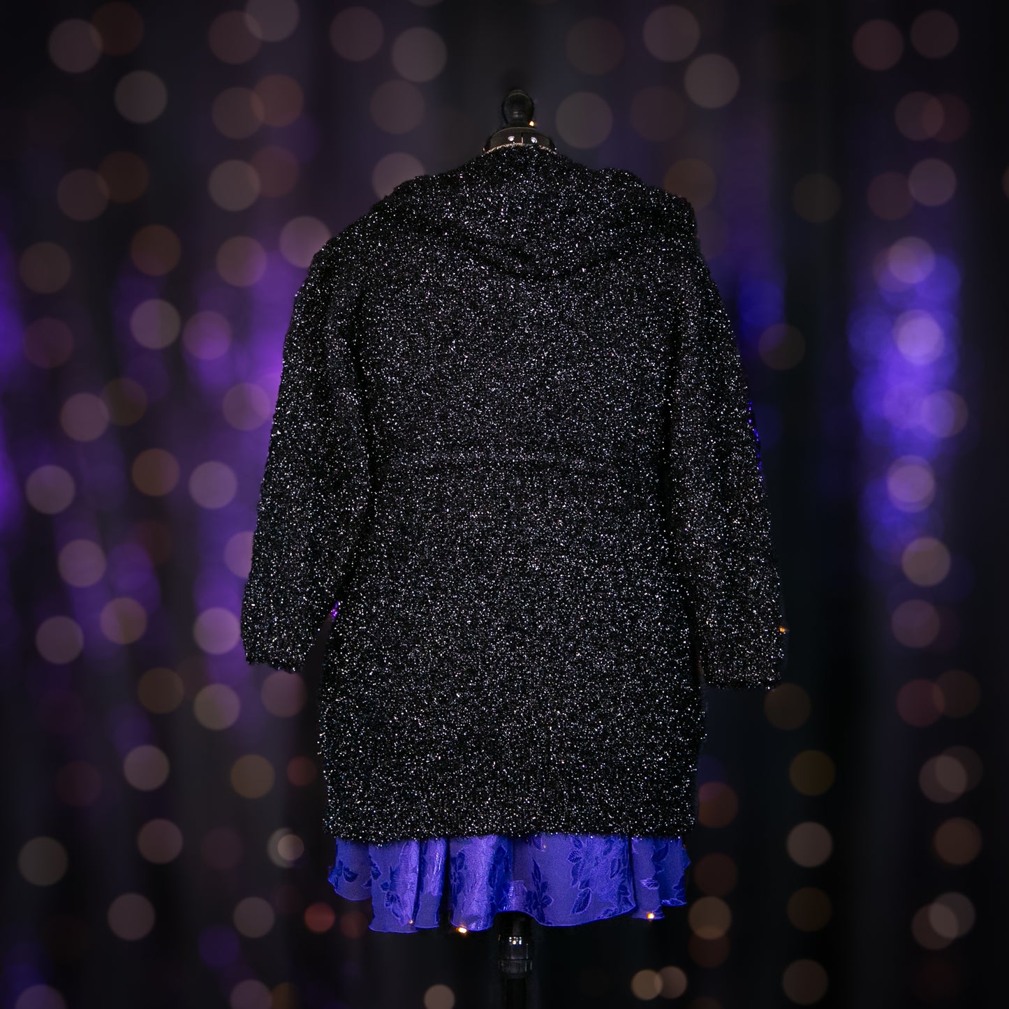 black diamond hooded cardigan sweater